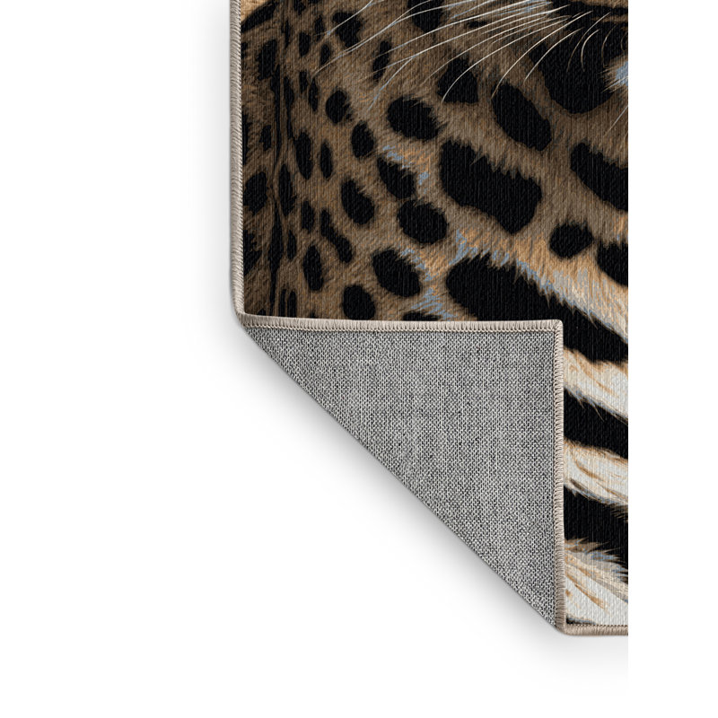 Washable Amur Leopard Big Cats Area Rug, Rectangle 2' x 3'