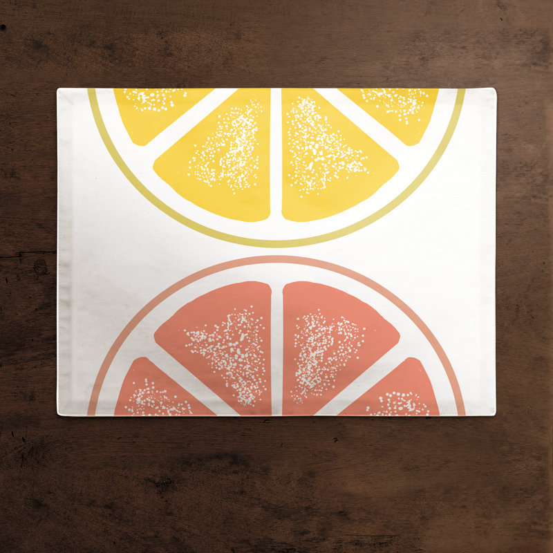 Napperon en coton 14 po citron et pamplemousse