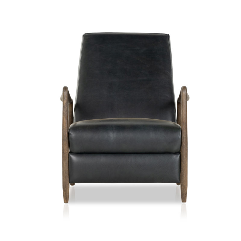 Braden Recliner-Dakota Warm Taupe, Dakota Black Genuine Leather