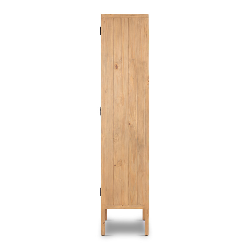 Nelia Smoked Pine Minimalist Armoire