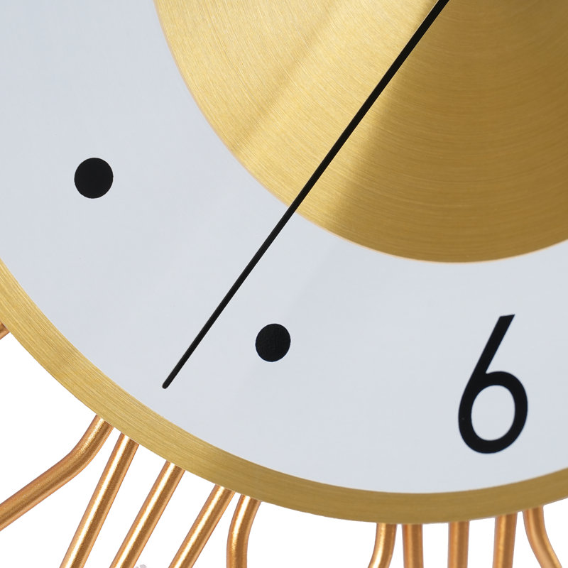 19.68" Modern Gold Silent Wall Clock