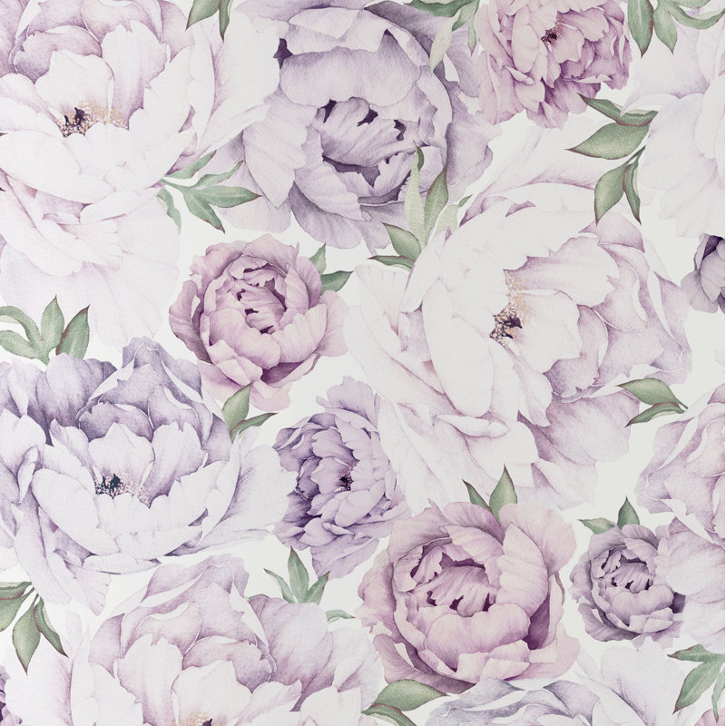 Carreau de papier peint auto-adhésif, L 96 po x l 120 po, Mélange lavande et mauve