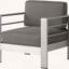 Fauteuil club en aluminium avec coussin haute densité