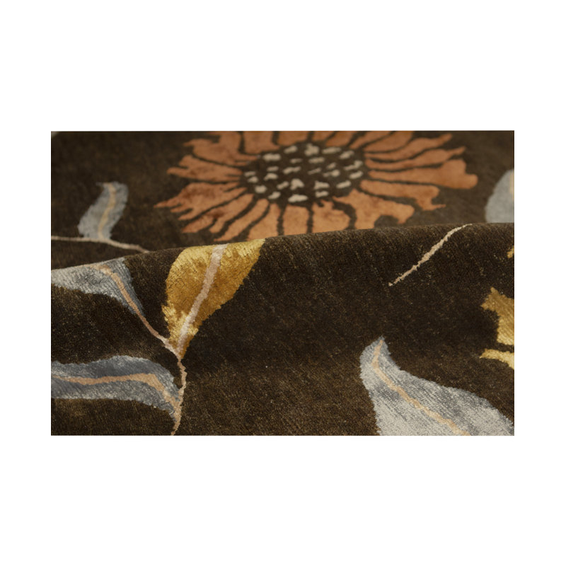 Himalayan Hand Woven Wool Floral Area Rug