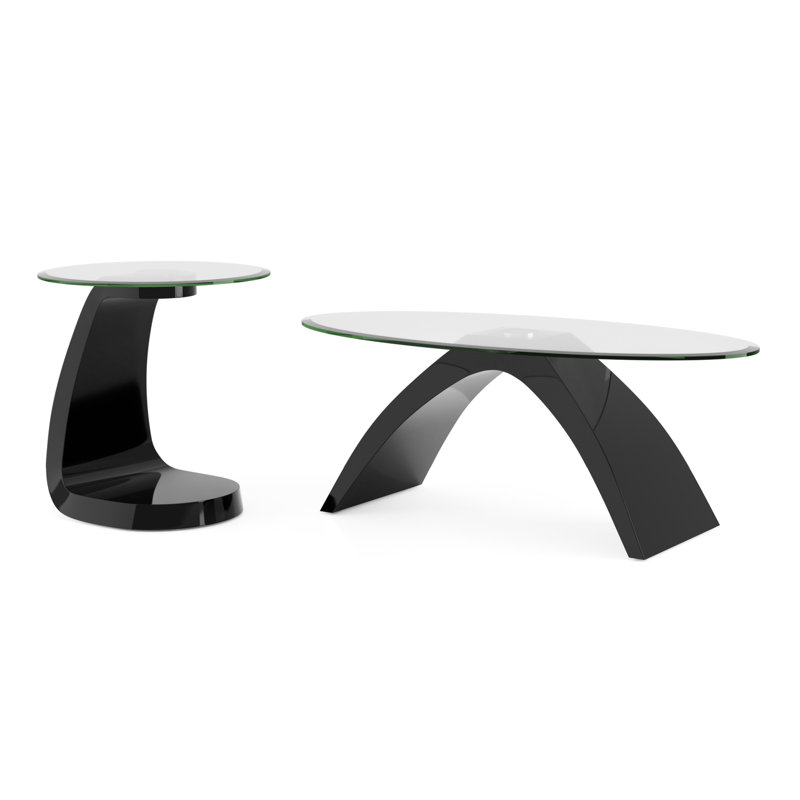 Ensemble de tables basses 2 pièces Hilry, Noir
