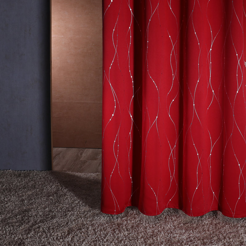 Room Darkening Curtain Pair, 38" W x 63" L, Red