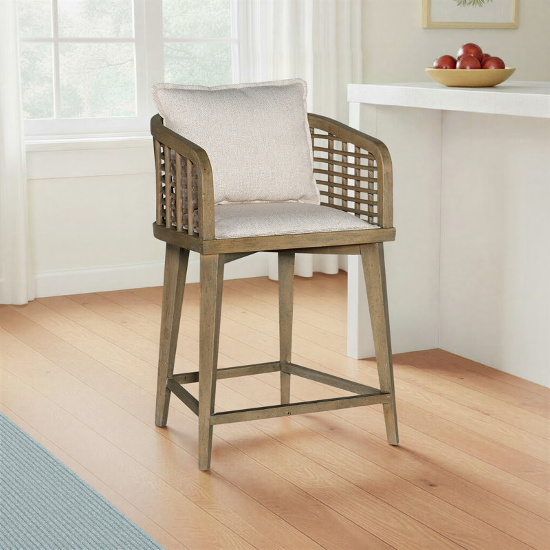 Sundance Barrel Back Swivel Counter Stool, Cliffside