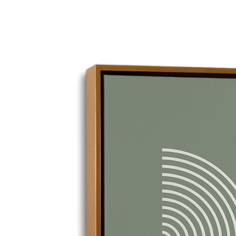 Bauhaus Composition Poster, Green, Polished Gold Floater Framed, 48.75" H x 32.75" W