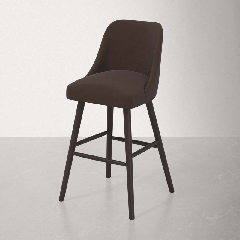 Tabouret Gallie, Tabouret de bar (siège d'une hauteur de 31 po), Espresso, Velours chocolat classique