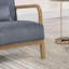 Fauteuil d'appoint 1 pièce gris foncé avec sangles et quincaillerie pour un look moderne en velours côtelé doux et moderne
