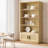 Boho Bookcase With Rattan Doors, 5 Tier Bookshelf-11763983