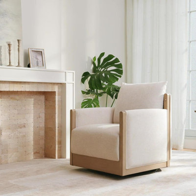 Zenda Upholstered Swivel Accent Chair by Wade Logan