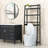 Bamboo 3-Tier Over The Toilet Storage Cabinet Freestanding With 3 Hooks Black-1910964983