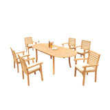 Fontinella Outdoor 7 - Piece Teak Dining Set
