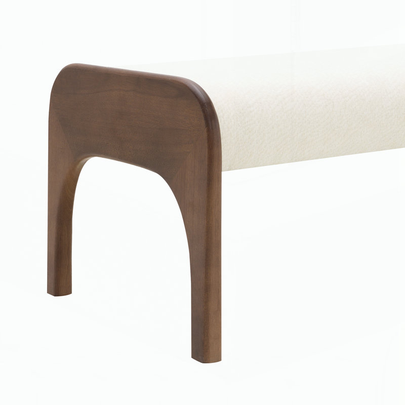 Banc long rembourré 50,25 po, Beige, Beige