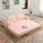  Multi-Functional Folding Sofa Bed, Ergonomic Corduroy Convertible Floor Loveseat with Support Pillows for Living Room Family Leisure-374157879