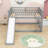 Evlynn Full Over Full Wood Bunk Bed with Ladder and Slide-2127054467