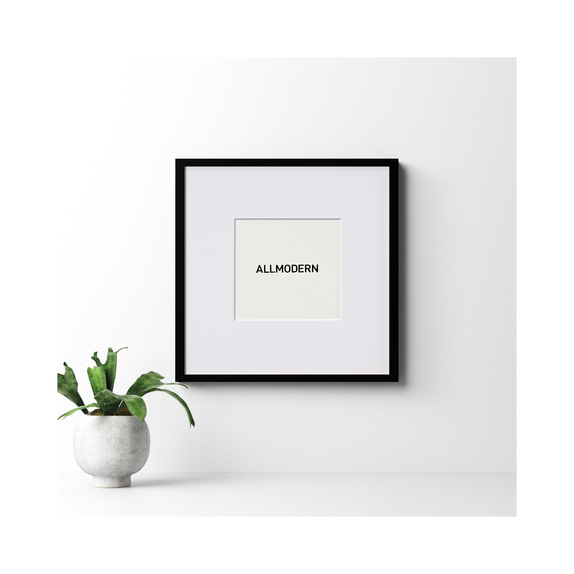 Capullo Wood Matte Picture Frame with Mat, Black, 11" x 14", 20" x 20"