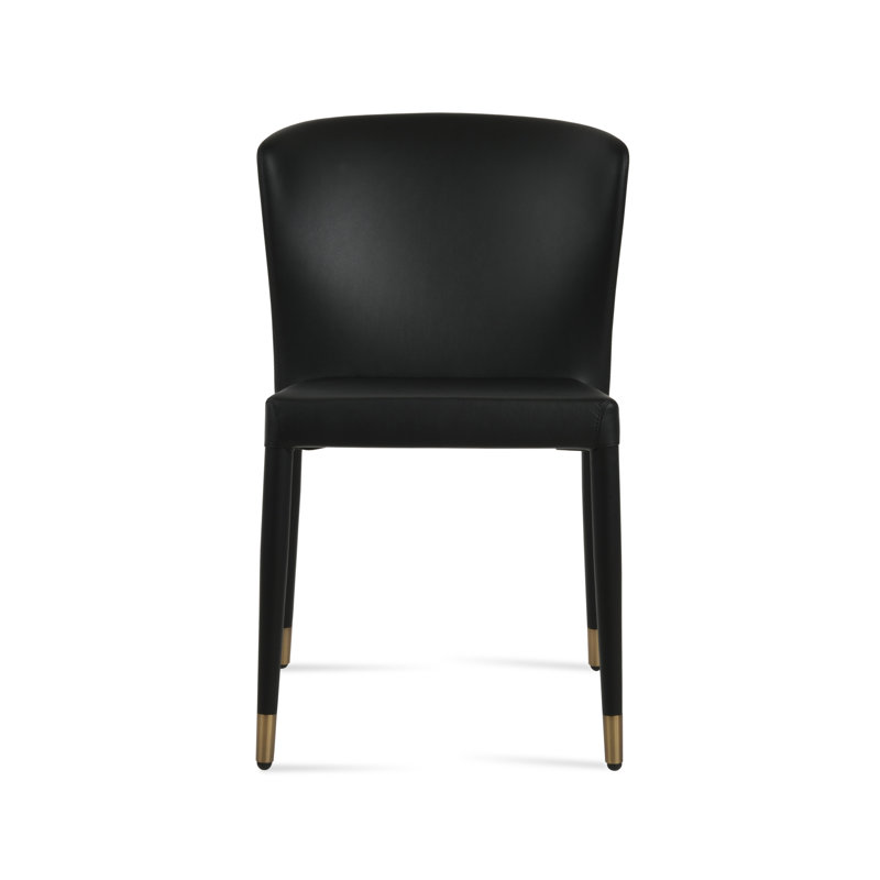 Chaise de salle à manger rembourrée avec anneau Capri, Noir