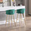 26 tabourets de bar de 26 po, dont 2, siège en tissu de velours, pieds dorés, repose-pieds et base, option de siège élégant + pied, élégant