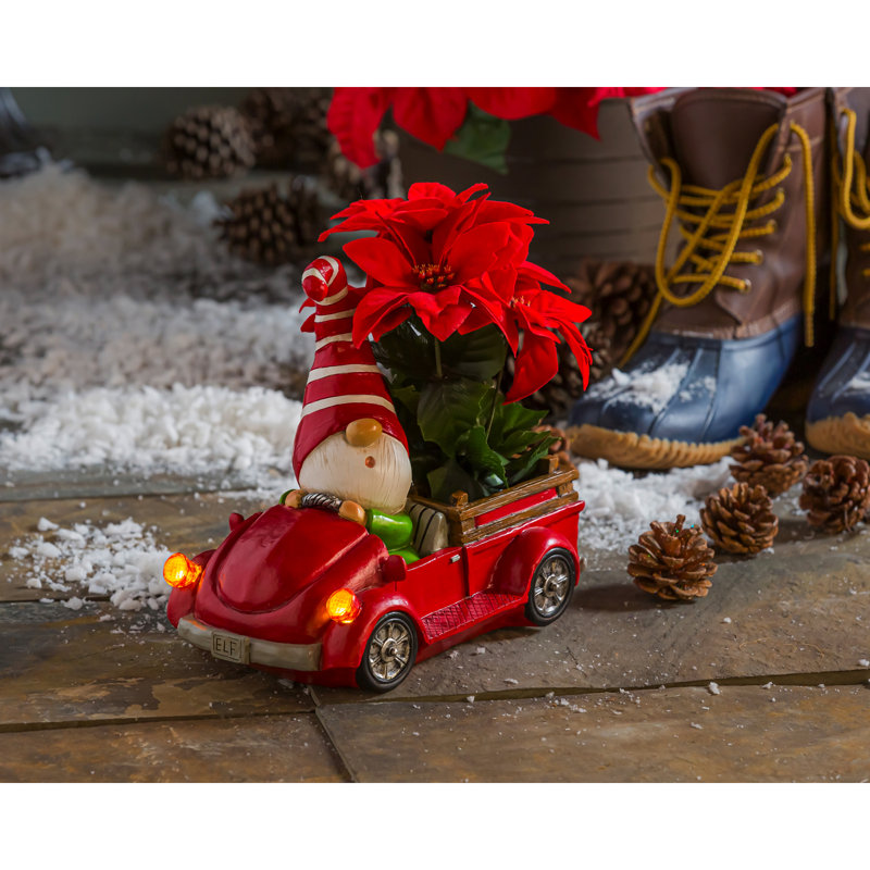 Figurine de jardin pour jardin en train de noël