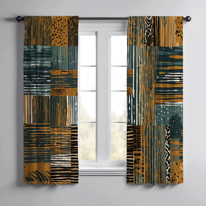 Paire de rideaux semi-transparents en polyester Emaliya, L 40 po x L 52 po