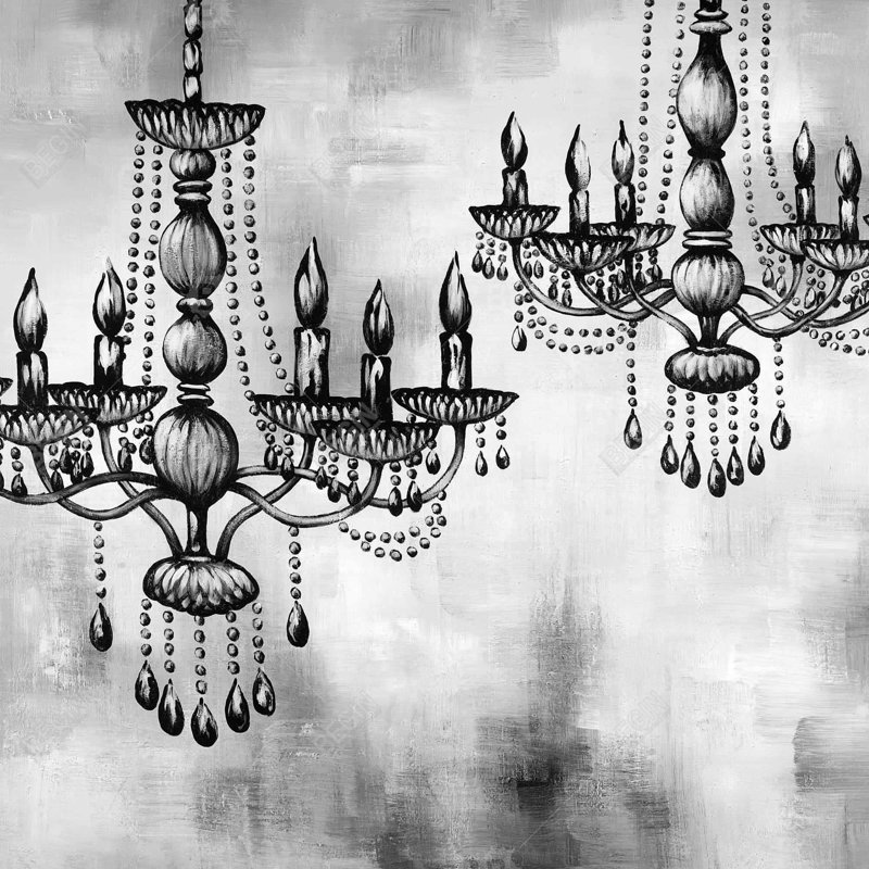 " Two Crystal Chandeliers "