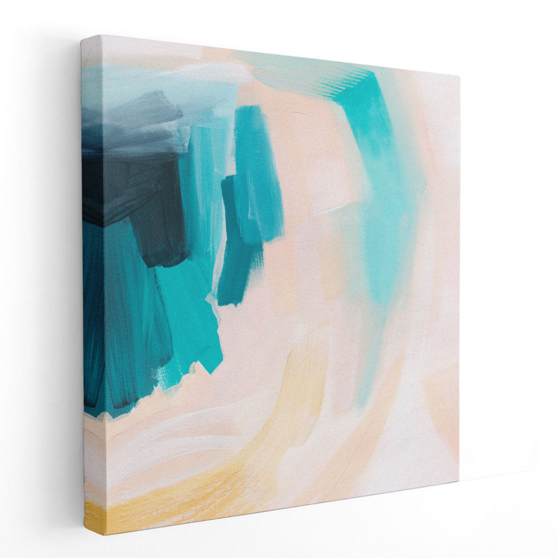 Aquamarine Turbulence I - reproduction d'art sur toile, H 12 po x l 12 po