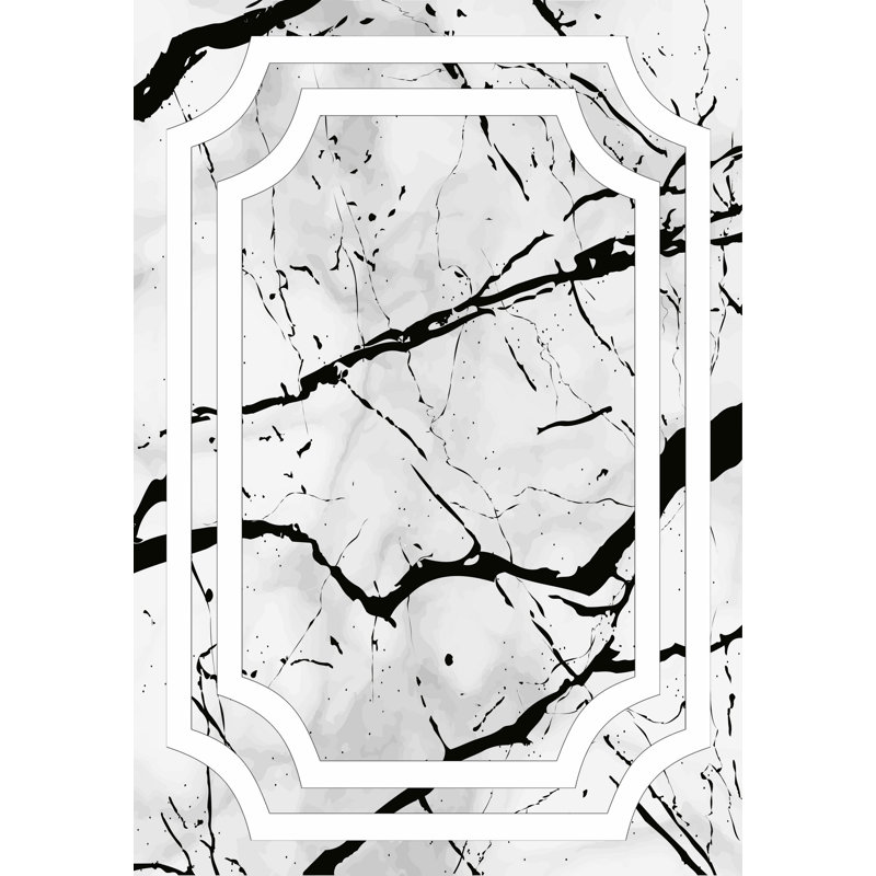 Ensemble de tapis de bain Eakly (2 pièces), Blanc/Noir