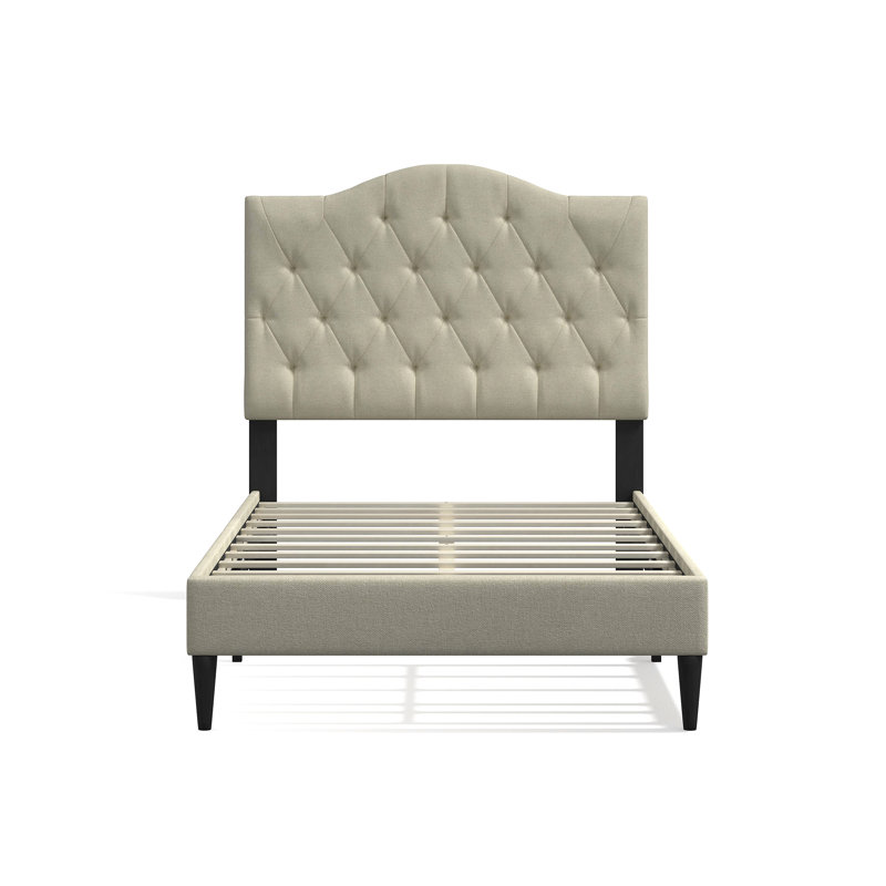 Saltford Upholstered Platform Bed, Beige, Twin
