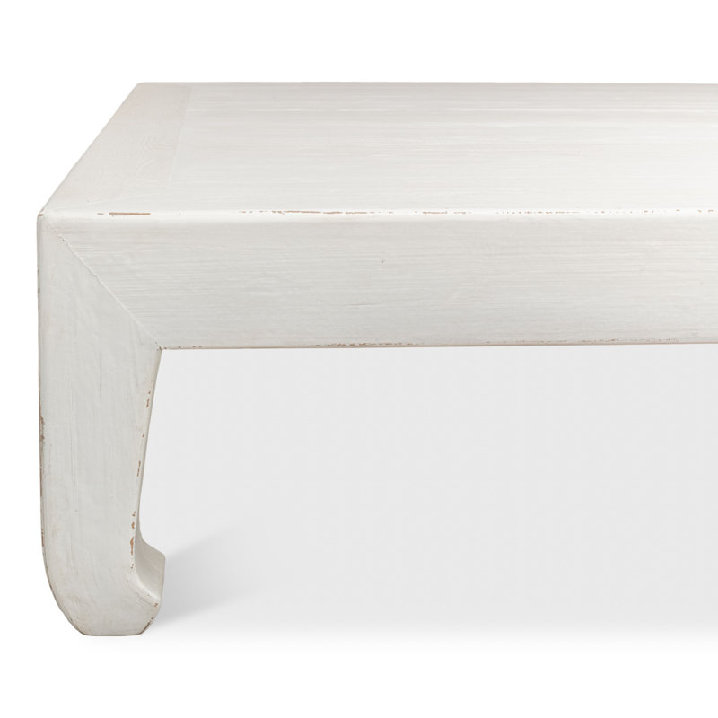 Classic Chinese Solid Wood Coffee Table, White