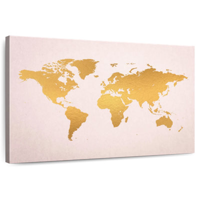 Aliaz Gold On Pink World Map