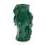 Grand vase à poisson en céramique vert marine 12 pouces - Vase décoratif côtier avec motif de poisson 3D