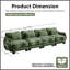 Canapé surdimensionné 4 places en chenille avec soutien lombaire, 4 coussins lombaires raffinés, design ergonomique incurvé, canapé modulaire facile à monter pour salon ou bureau, vert-618239228