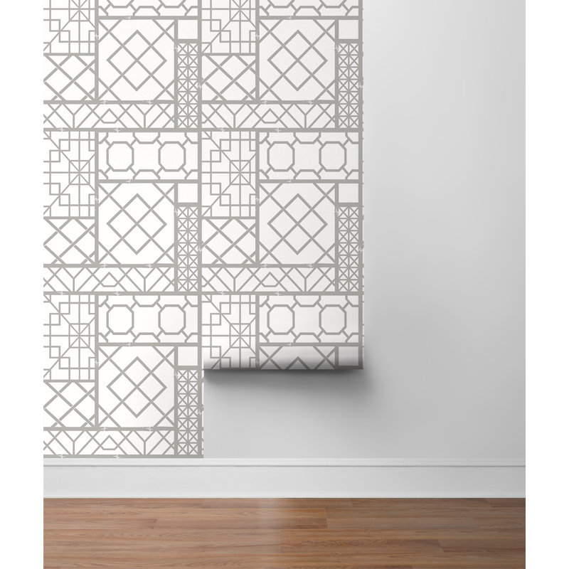 Rouleau de papier peint adhésif L 18 pi x l 20,5 po Annayeli, Gris port