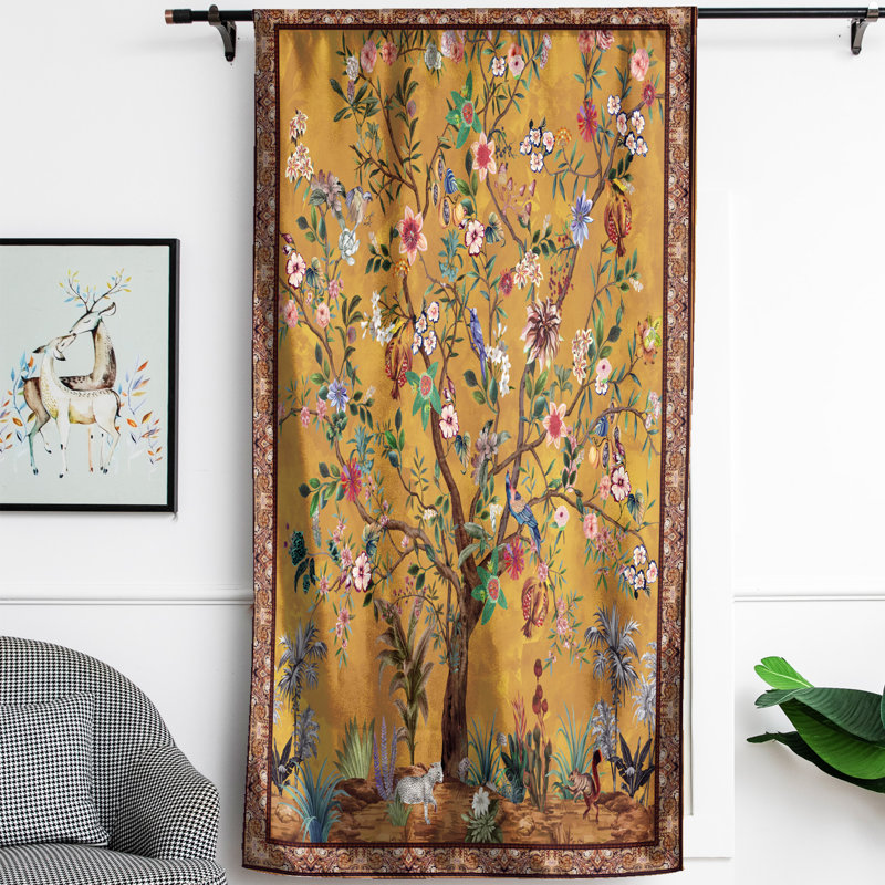 Mitsuhiro 100% Polyester Blackout Window Curtain 1 Panel (52" x 84"), Gold