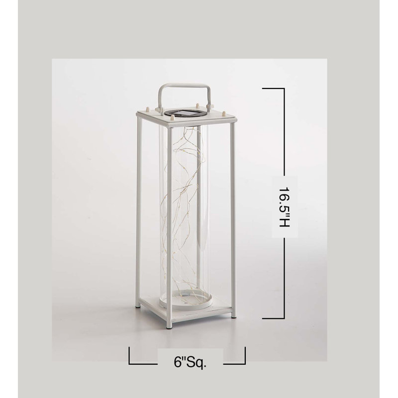 Solar Powered Integrated LED Outdoor Floor Lamp, 18" H x 6" W x 6" D