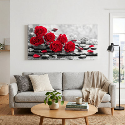Red Roses Canvas Wall Art Oil Painting Print Set Of 1