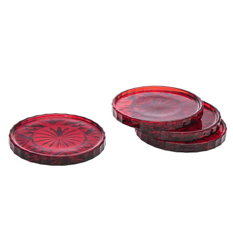 Dublin Crystal Red Coaster Set