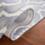 Tapis gris / ivoire en laine touffeté à la main à motif géométrique Berman-16766496