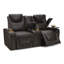 Causeuse de cinéma inclinable électrique en cuir véritable de 75 po de largeur avec porte-gobelet-1860225974