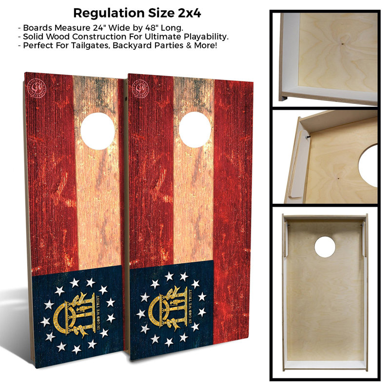 Ensemble de 2 panneaux de cornhole 2 'x 4' avec étui et lumières, Géorgie