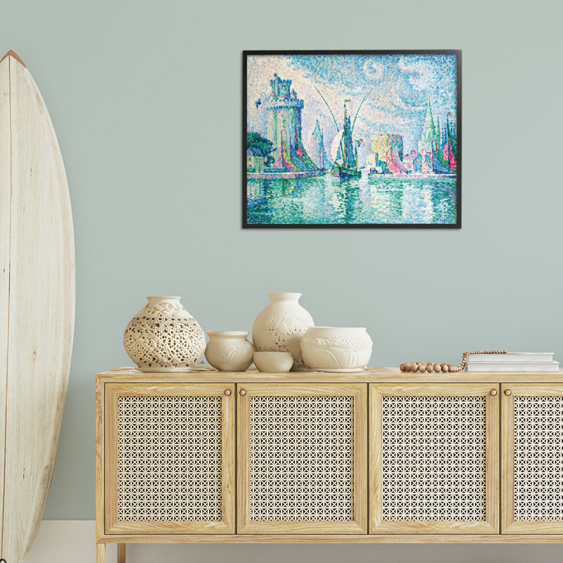 La Rochelle, signic classique, giclée par one1000paintings, Cadre noir, H 24 po x l 30 po
