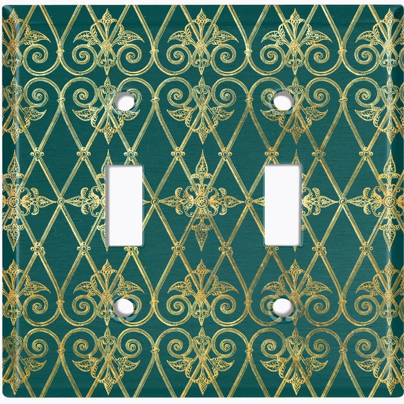 Patterned 2 - Gang Toggle Light Switch Standard Wall Plate