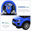 Poussette pour voiture à pousser avec siège amovible et espace de rangement pour enfants de 1 à 3 ans, bleue, avec barrière de sécurité réglable.