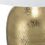 Lampe de table ronde en aluminium avec abat-jour en tissu, design élégant et lumière chaude et douce