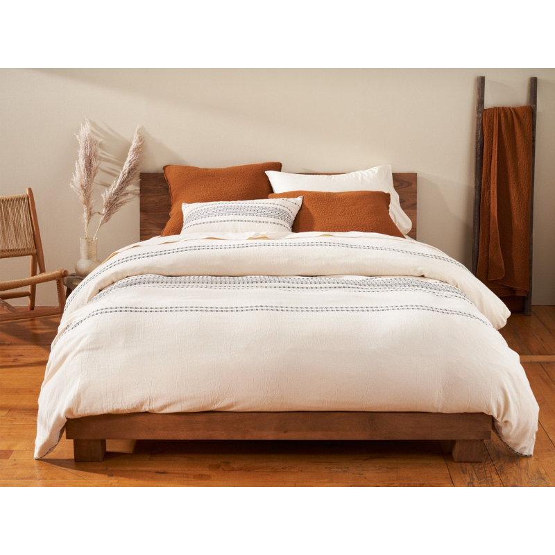 Rippled Sham, Standard, Ivory/Black