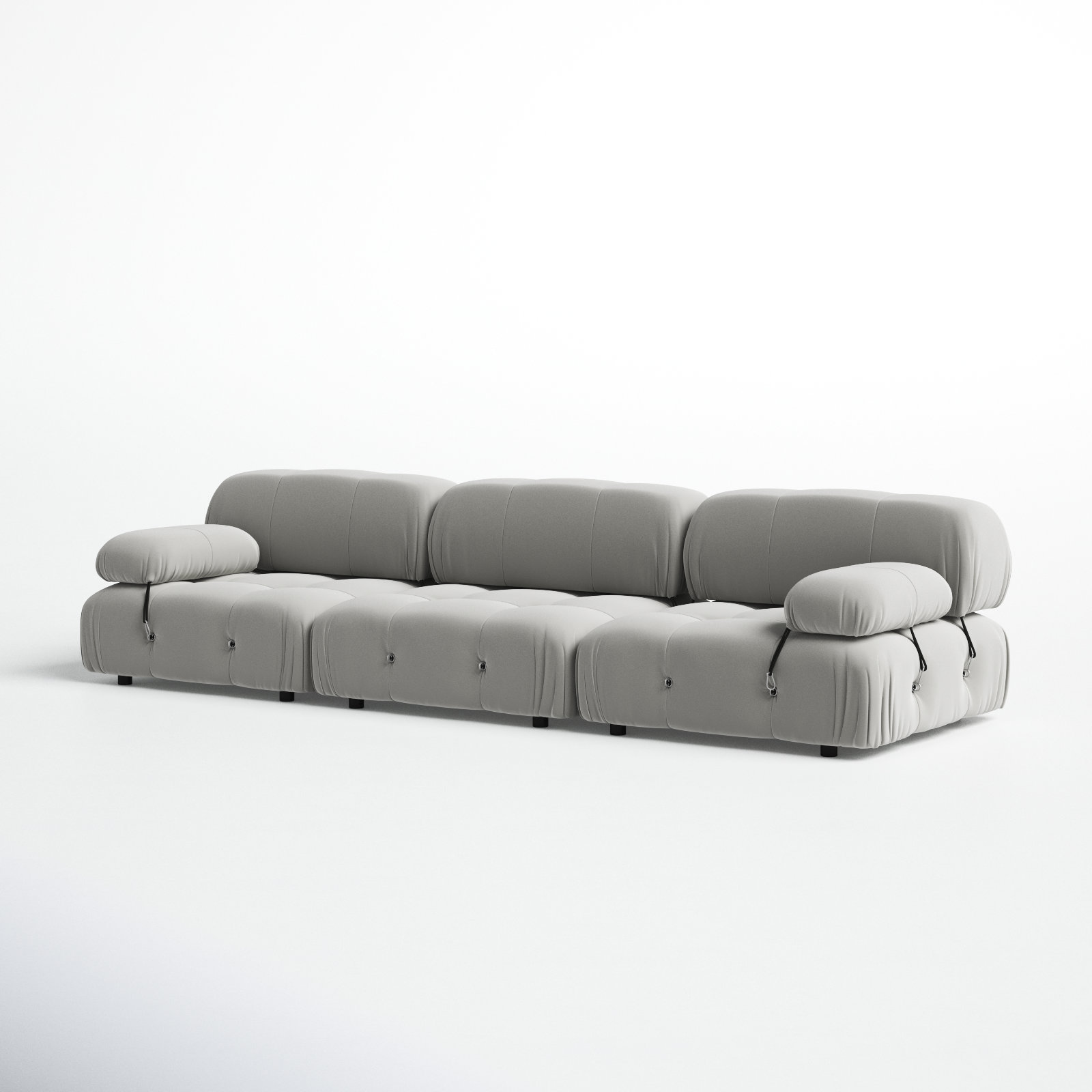 Mio 108'' Upholstered Sofa, Light Gray