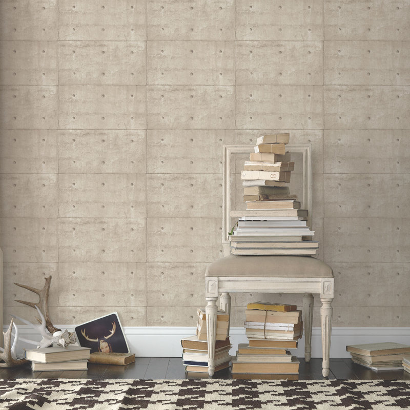 Grunge 1000m x 53cm Matte Wallpaper Roll, Light Brown