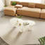 46.45" Modern Centre Table, Irregular Cream White Cloud Coffee Table with 3 Legs